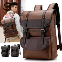 men large capacity travel backpacks high quality pu leather rucksack casual business shoulder bag laptop bags school bag xa99m