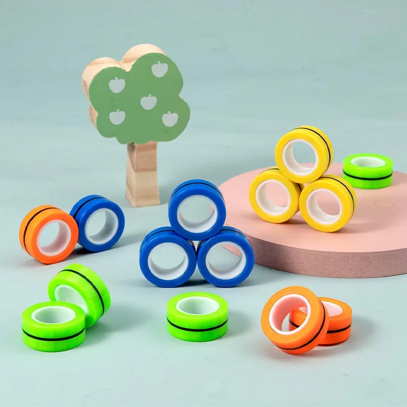 

Anti-Stress Magnetic Rings Fidget Unzip Toy Magic RingTools Children Magnetic Ring Finger Spinner Ring Adult Decompression Toys
