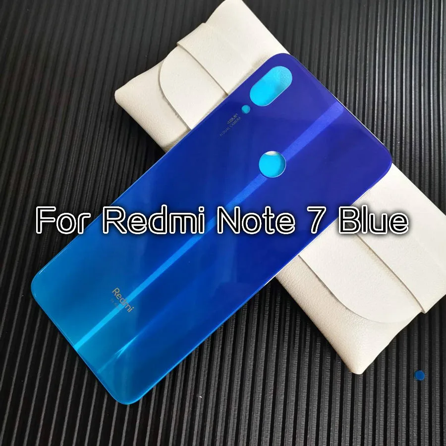 Задняя стеклянная крышка для Xiaomi Redmi Note7 Note 7 крышка батареи задняя Дверная панель корпус чехол для Redmi Note 7 Pro крышка батареи - Цвет: Note7 Blue