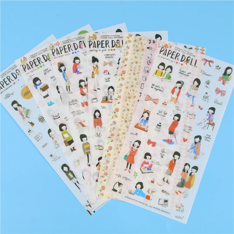 Оптовая продажа партиями по 6 упак./лот новые бумажные куклы в Корейском стиле