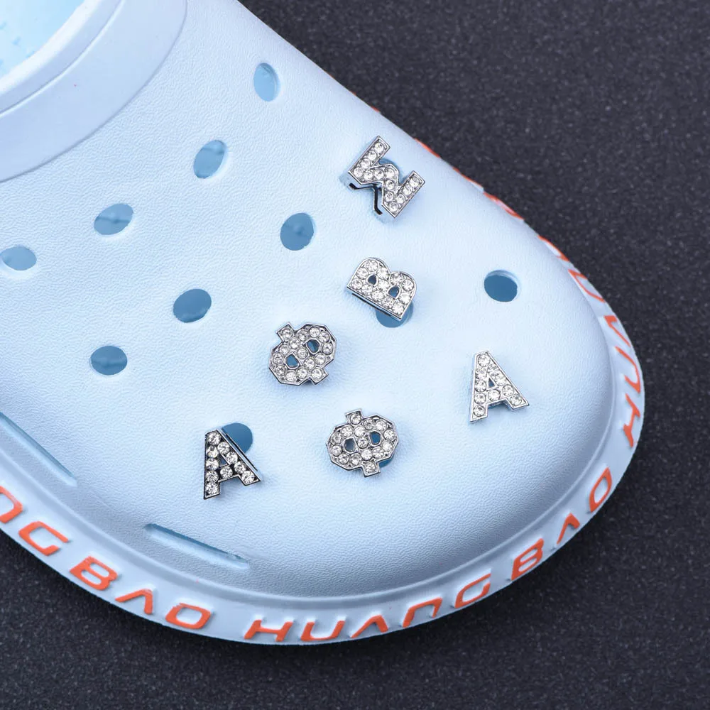 Bling Metal Zodiac Croc Charms Shoe Accessories Decoration Gold Silver Constellations jibz for Girls Women Gift