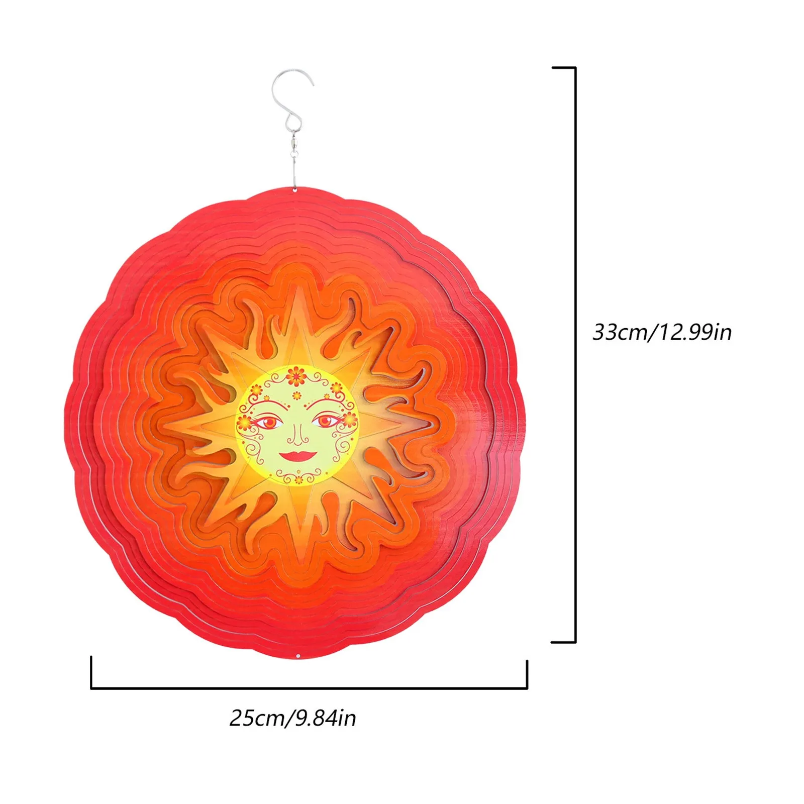 

3D 25CM 30CM wind turntable sun man rotating wind chime ornaments home garden decoration Home Furnishing decor stainless steel