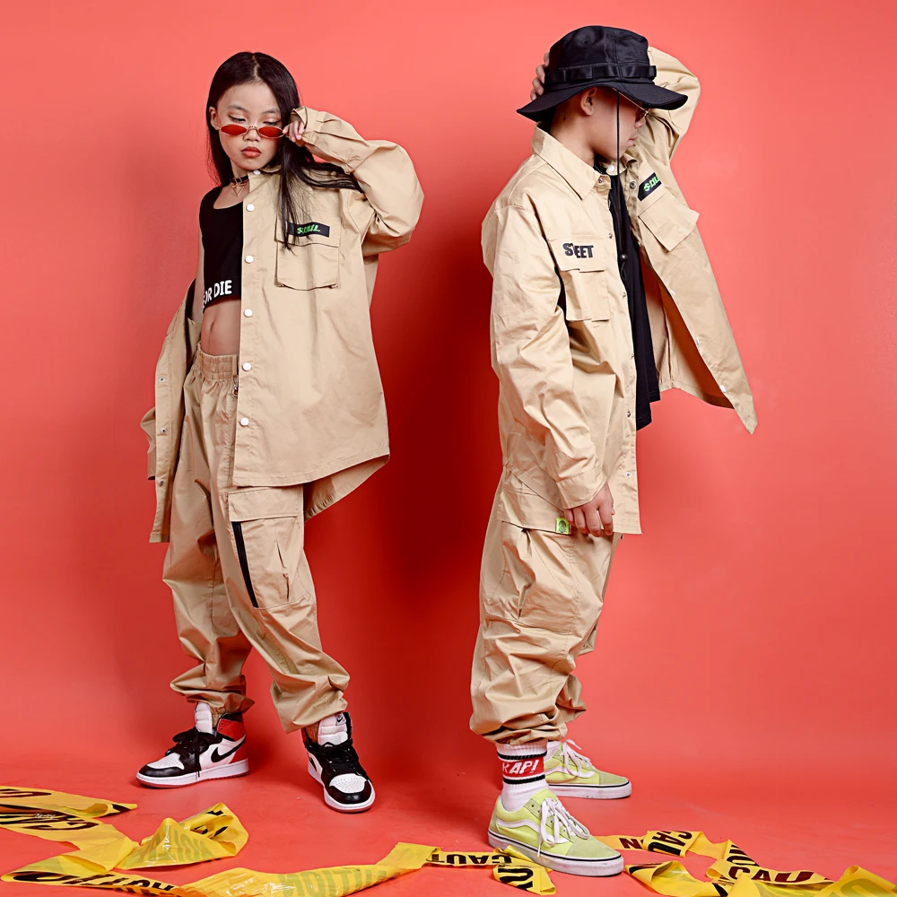 Костюм для мальчиков и девочек свободный костюмы уличных танцев-120 см в стиле