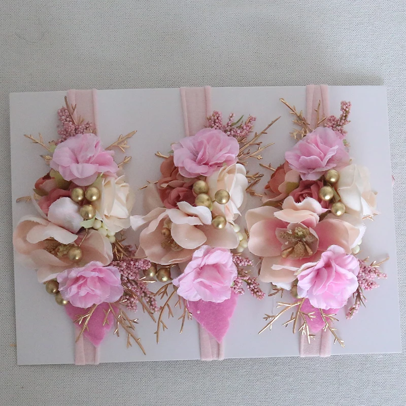 Рождественский детский ободок с цветами реквизит для фотосъемки новорожденных