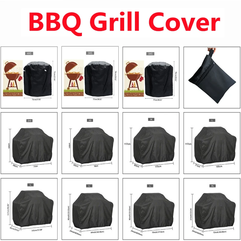 29 Sizes Waterproof BBQ Cover Anti-Dust Outdoor Heavy Duty Charbroil Grill Rain Protective Barbecue Black | Дом и сад