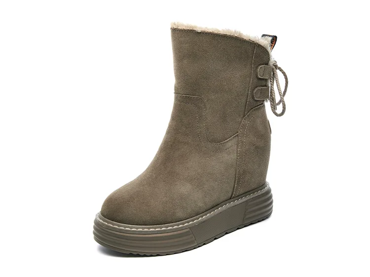 SWONCO/зимняя обувь с высоким берцем; женские зимние ботинки; кроссовки на платформе; Новинка года; женская повседневная обувь; Черные ботильоны на танкетке