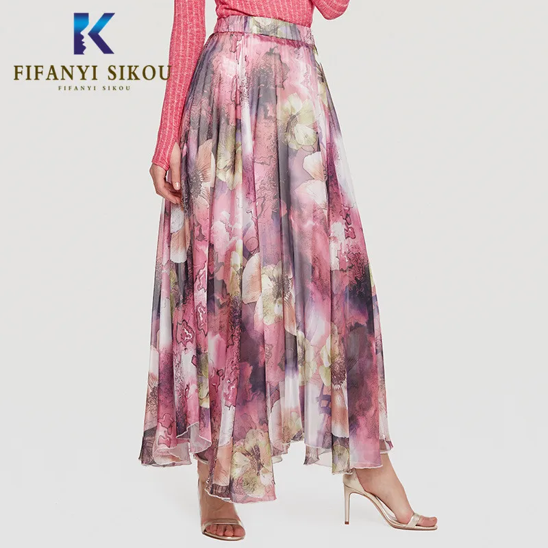 Женская длинная юбка в богемном стиле повседневная трапециевидная макси из