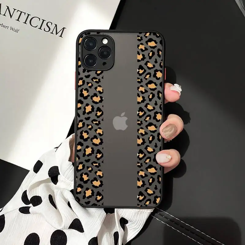 

Leopard Print Colorful art pattern Phone Cases matte transparent For iphone 7 8 11 12 plus mini x xs xr pro max cover
