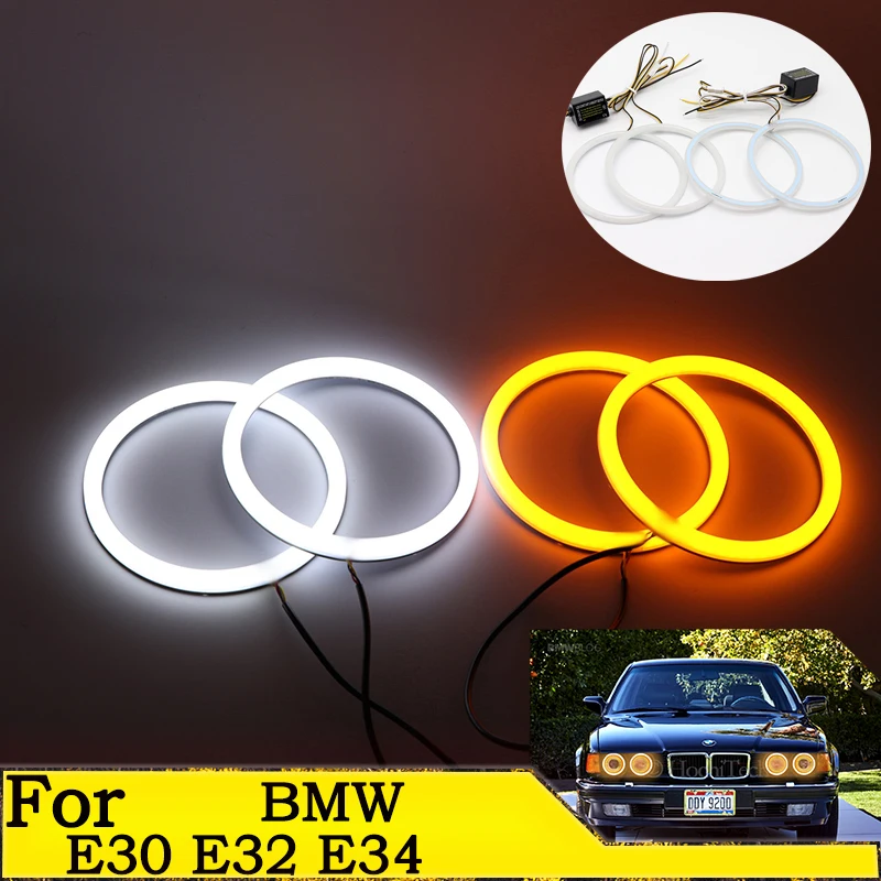 

high quality SMD Cotton Light Switchback LED Angel Eye Halo Ring Kit For BMW E30 E32 E34 Car accessories