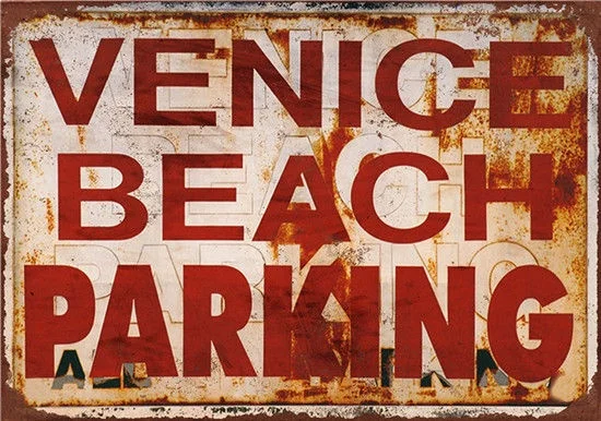 

Metal Tin Sign venice beach parking poster Decor Bar Pub Home Vintage Retro
