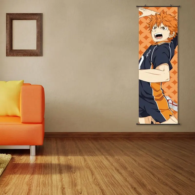 

Japanese Cartoon Haikyuu Poster Volleyball Boy Art Painting Wall Scroll Poster Wall Hanging Poster Home Decor