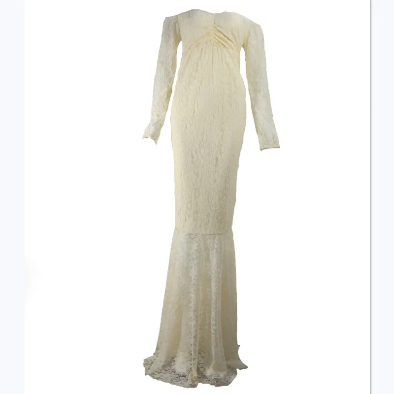 Новинка юбка-Русалка кружевные платья для беременных с длинным рукавом