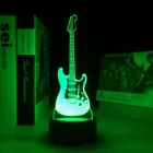 3D светильник для электрогитары, USB, настольная лампа для музыкальных энтузиастов, подарок, сенсорный пульт дистанционного управления, 7 цветсветодиодный светодиодных ламп