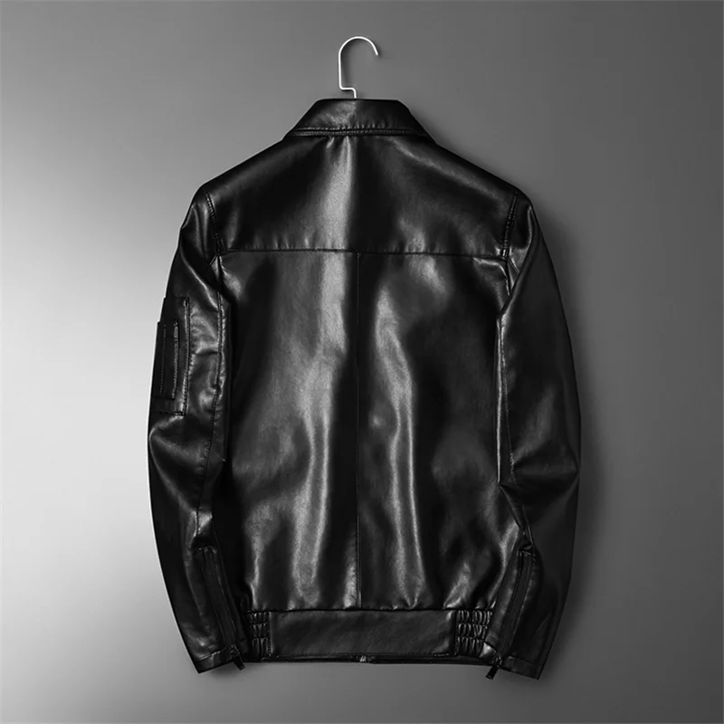 

LANDISTO men jacket Pocket decoration leather jacket men/ /men's jacket PU jacket men clothing Motorcycle style