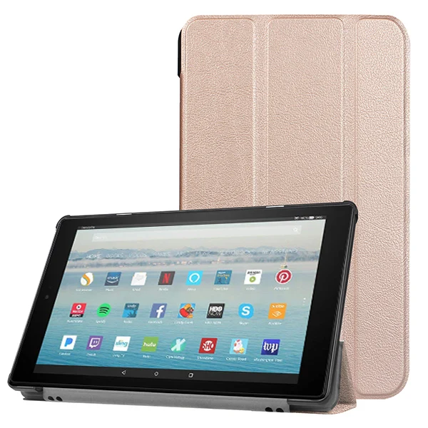Rose gold Чехол для планшета для Amazon Kindle Fire HD 10 9 поколения чехол для Kindle Fire HD 10 Чехол+ пленка - Цвет: Rose gold