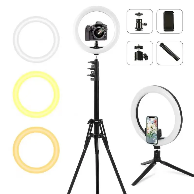 

Dimmable LED Selfie Ring Light With Tripod USB Fill Light Ring Lamp Big Photography Ringlight With Stand For Tiktok Youtube