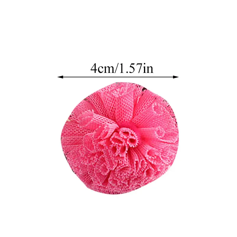 

5Pcs/Lot 40mm Lace Ball DIY Gauze Elastic Flower Pompoms Craft Plush Mesh Pendant For Head Hair Wedding Dress Sew Accessories