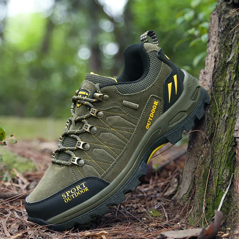 Outdoor Sport Shoes Tactical Boots Military For Men Leather Hunting Tourism Mountain Shoes Lace Up Trail Footwear Winter Sneaker