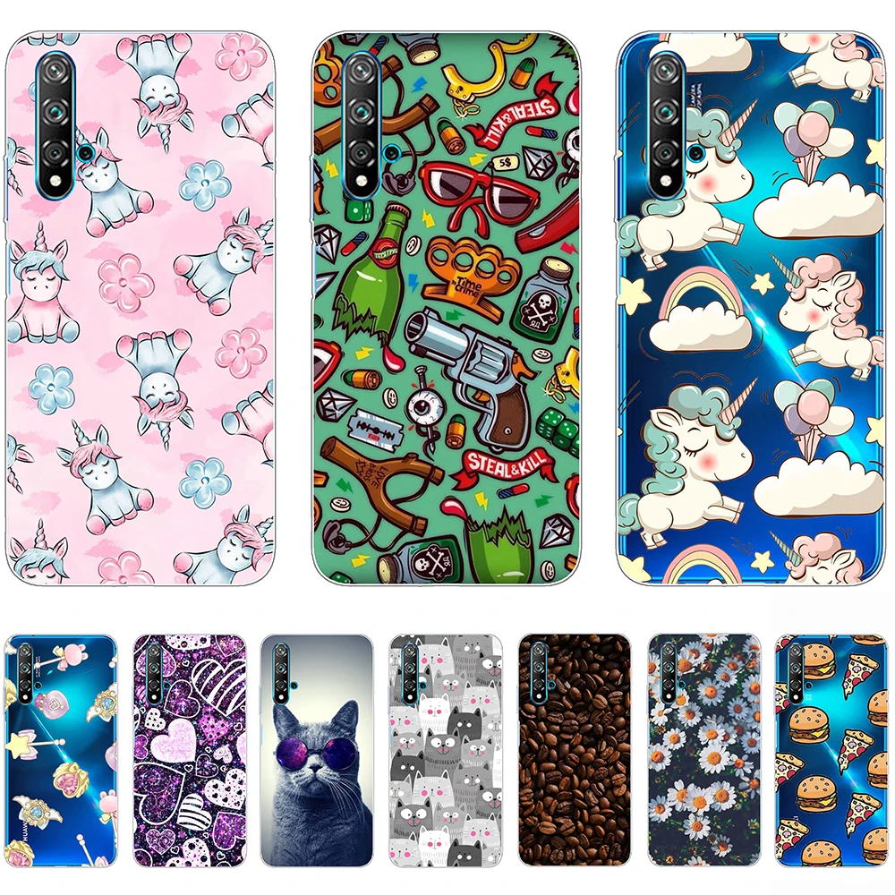 

For Huawei nova 5T Case Tpu Silicon Cartoon Shell Phone Cover on Huawei nova 5T Anti-knock Personality Fundas Coque Etui Bumper