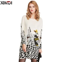 xikoi spring clothes oversized winter sweaters for women knitted print long wool pullovers pull femme warm batwing sleeve jumper