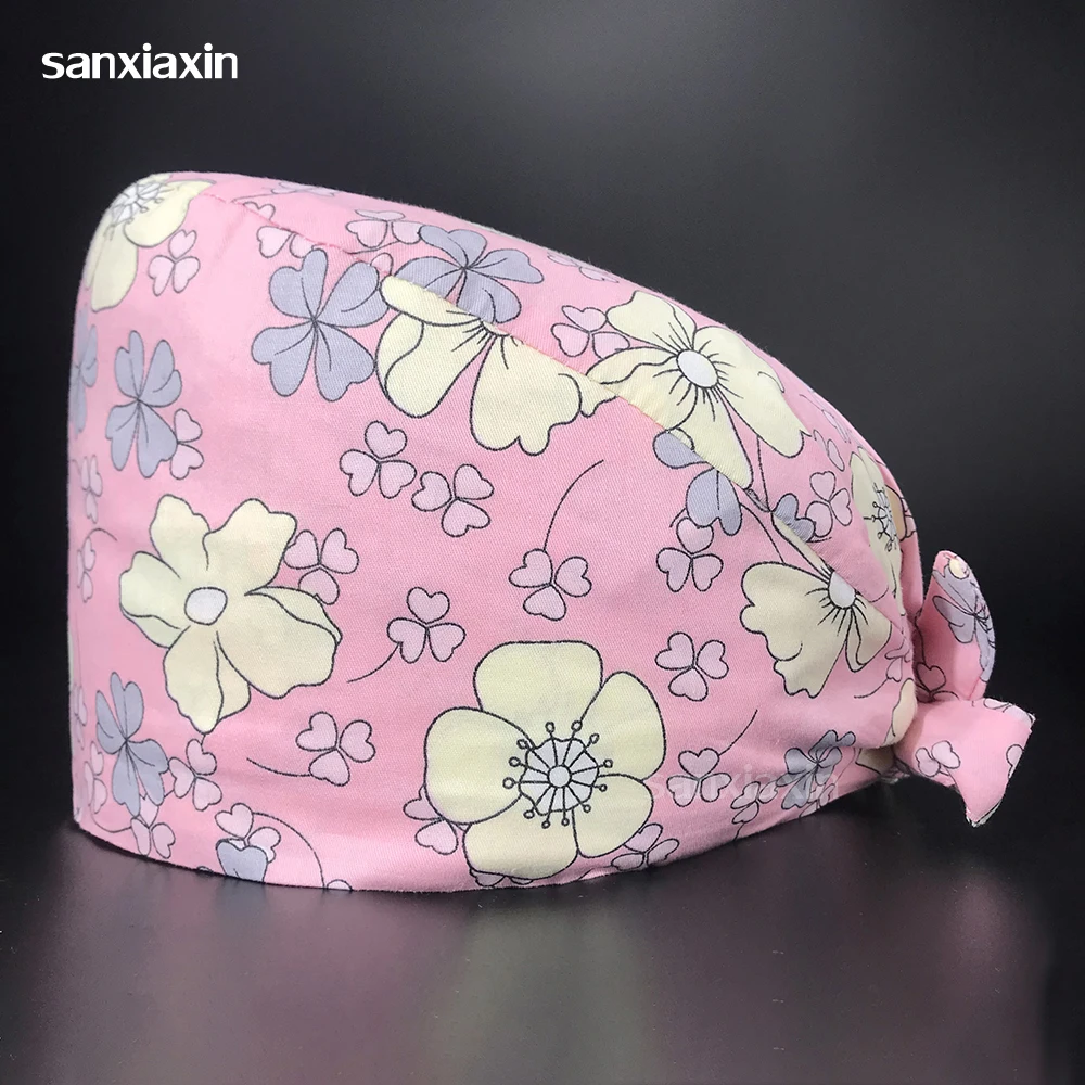 

Печатные уход скраб Кепки 100% хлопок мужчины и женщины, врачи медицинский операционный зал Кепки домашних животных ветеринарная шапочка для...