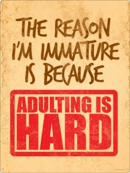 

Tin Sign Adulting Is Hard