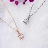 18k gold natural diamond pendant necklace fashion handbag design womens engagement party jewelry