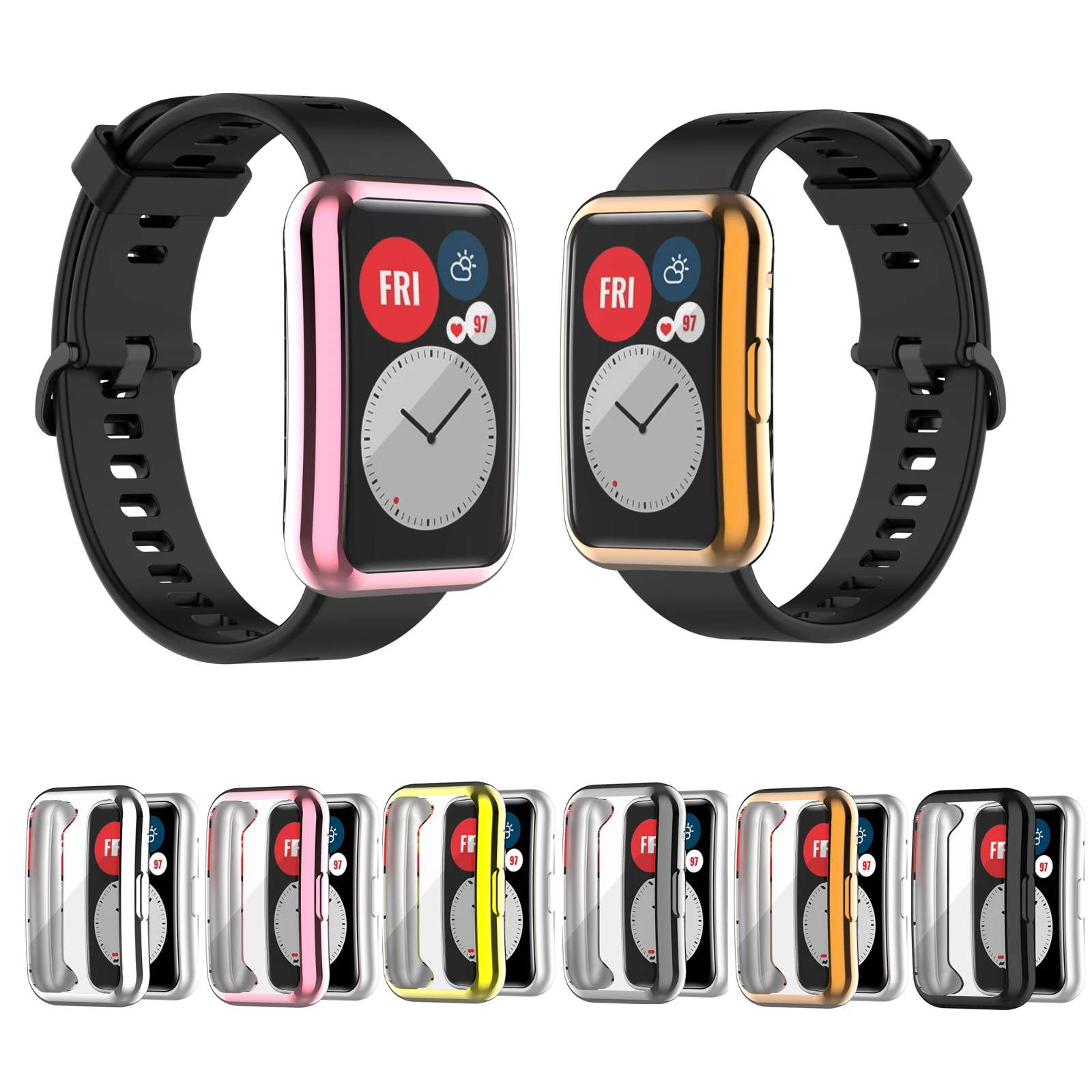 

Мягкий защитный чехол из ТПУ для Huawei Watch Fit, защитный чехол на весь экран, бампер, чехлы с покрытием для часов Huawei Fit 2020