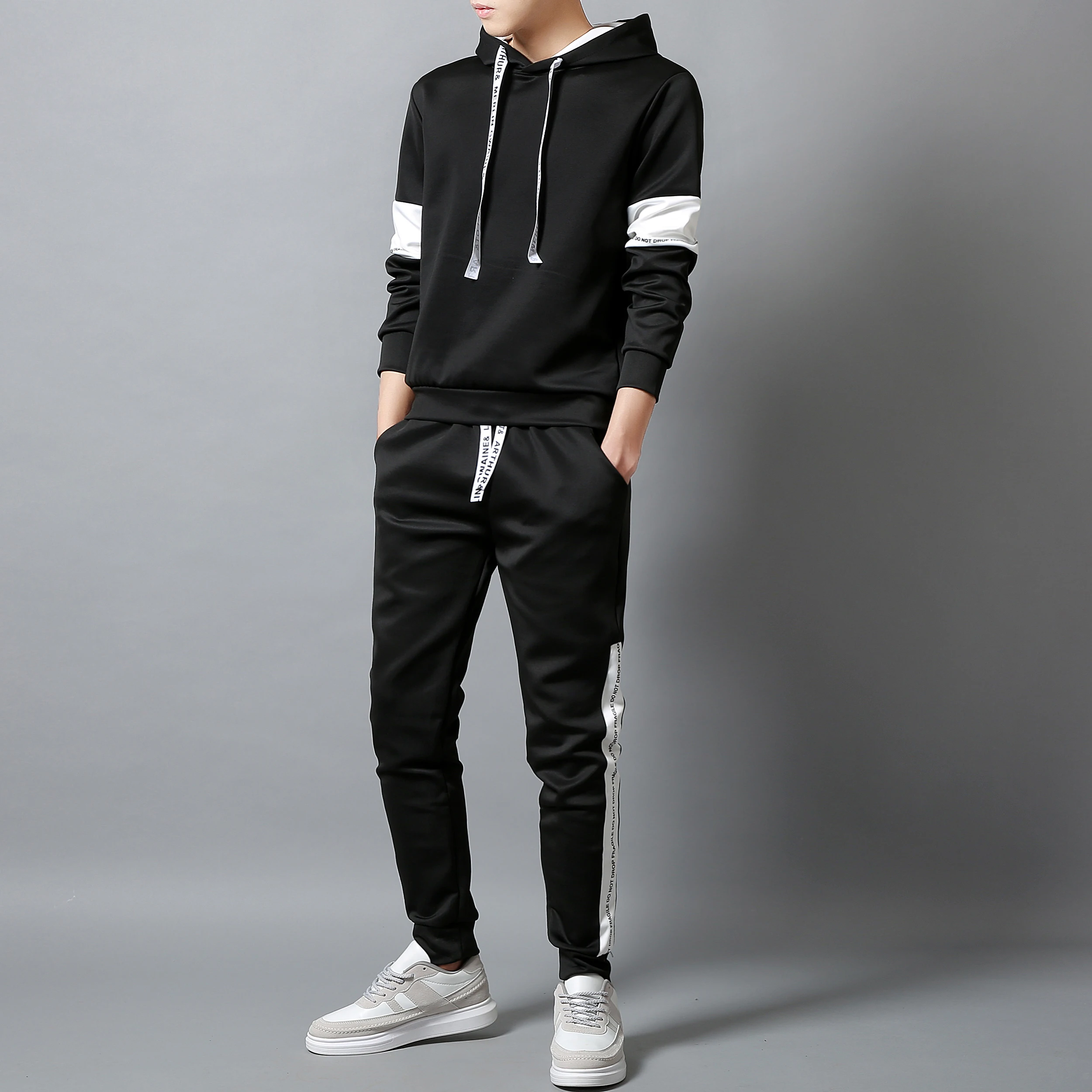 Мужская/Женская толстовка с капюшоном пуловер комплекты спортивный костюм 2