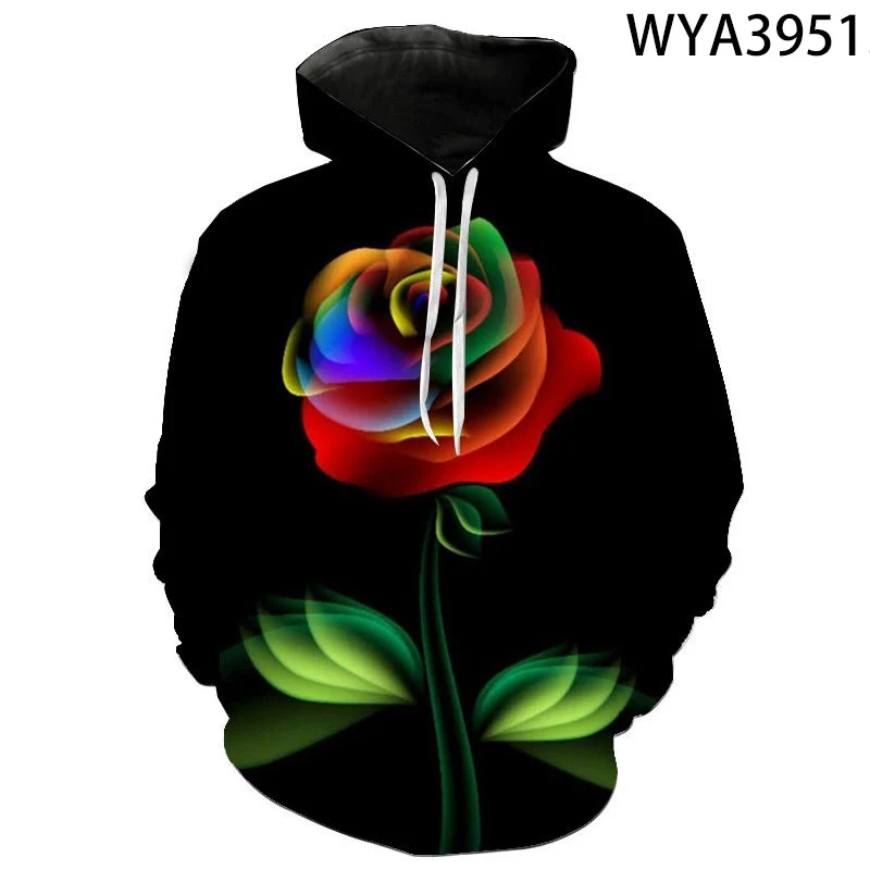

2020 New Fashion Men Women Children Sweatshirts Flower Hoodies 3D Printed Streetwear Pullover Long Sleeve Boy Girl Kids Coat