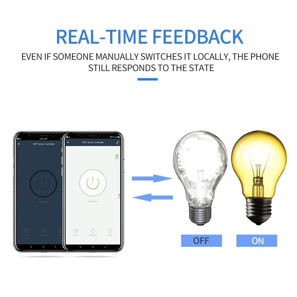 Bingoelec Basic DIY Wifi smart Switch модуль коммутатора Alexa Google Home 10A 2200 Вт беспроводной пульт