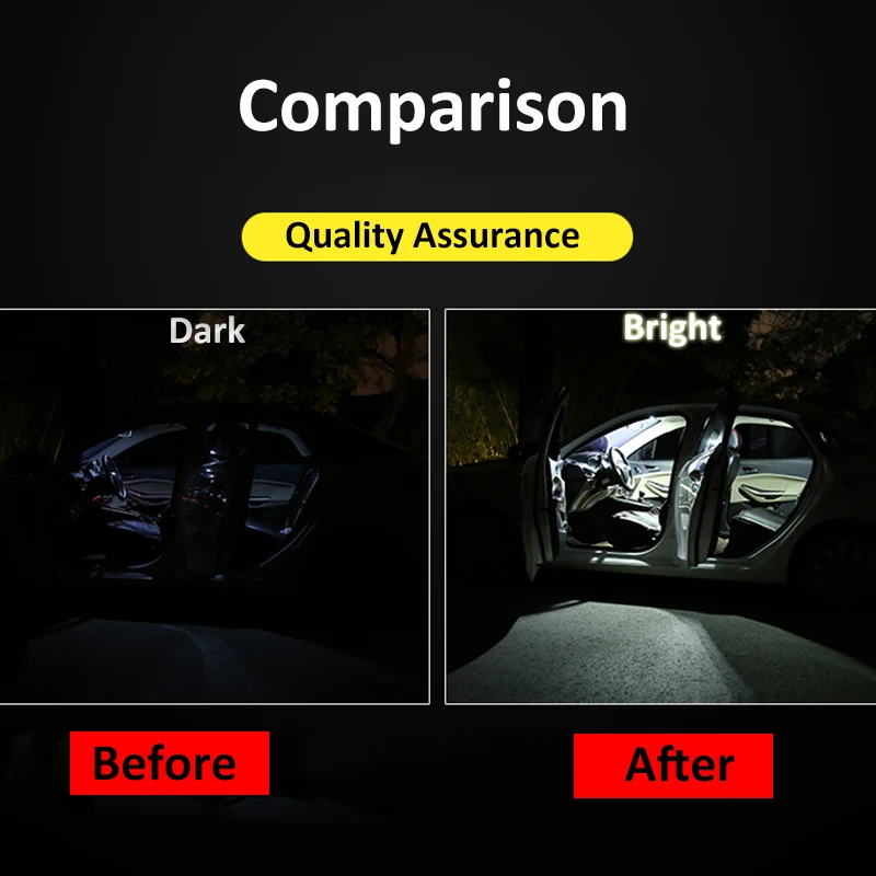 10Pcs Car White Interior LED Light Bulbs Package Kit For 2007-2013 Toyota Camry T10 31MM Map Dome Trunk Lamp Iceblue | Автомобили и