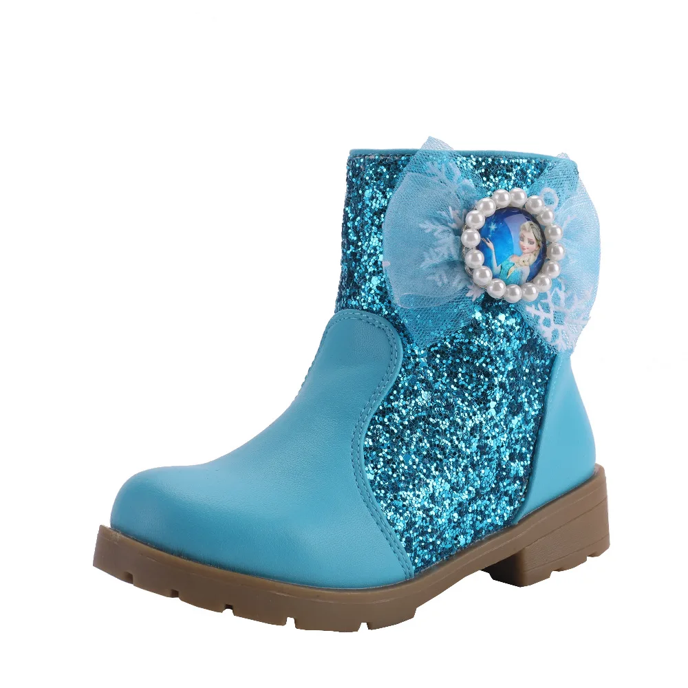 Детские Нескользящие ботинки с бантом и блестками на мягкой подошве |