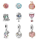 Бесконечная бусина, искусственная Серебряная бусина с цветком, мудкая сова, воздух, подвеска-шарик, подвески, бусины-шармы, подходят к оригинальному браслету Pandora