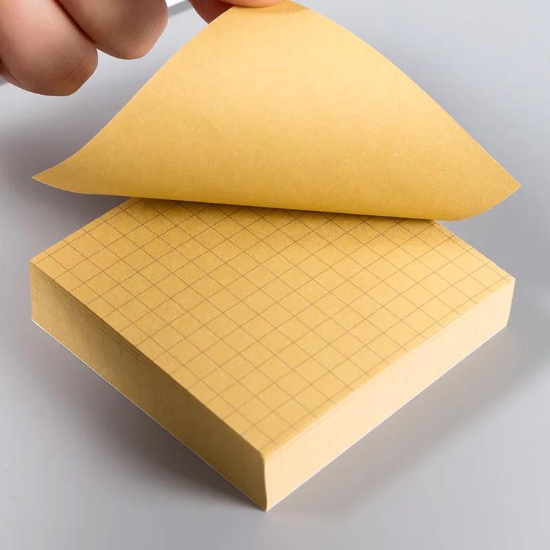

2PCS Kawaii Kraft Paper Dot Grid Line Blank Post-it Memo Pad 100 Sheets Sticky Notes Bookmark School Office Stationery