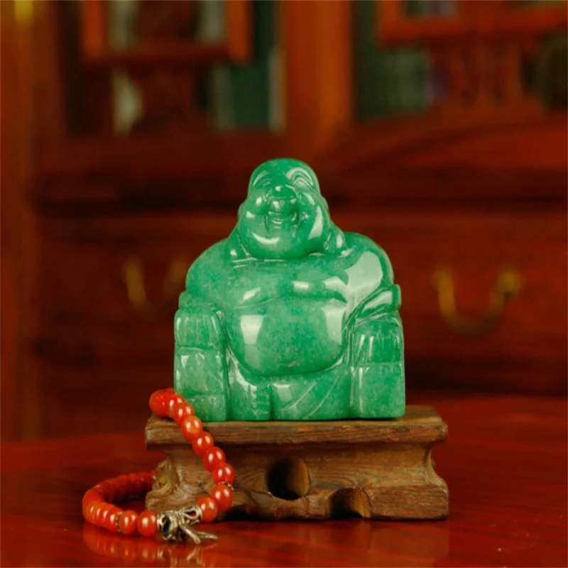 

1.5" Buddha Statue Natural Healing Crystal Figurine Spiritual Stone Carved Carved Home Office Table Crafts Car Decoration Goods