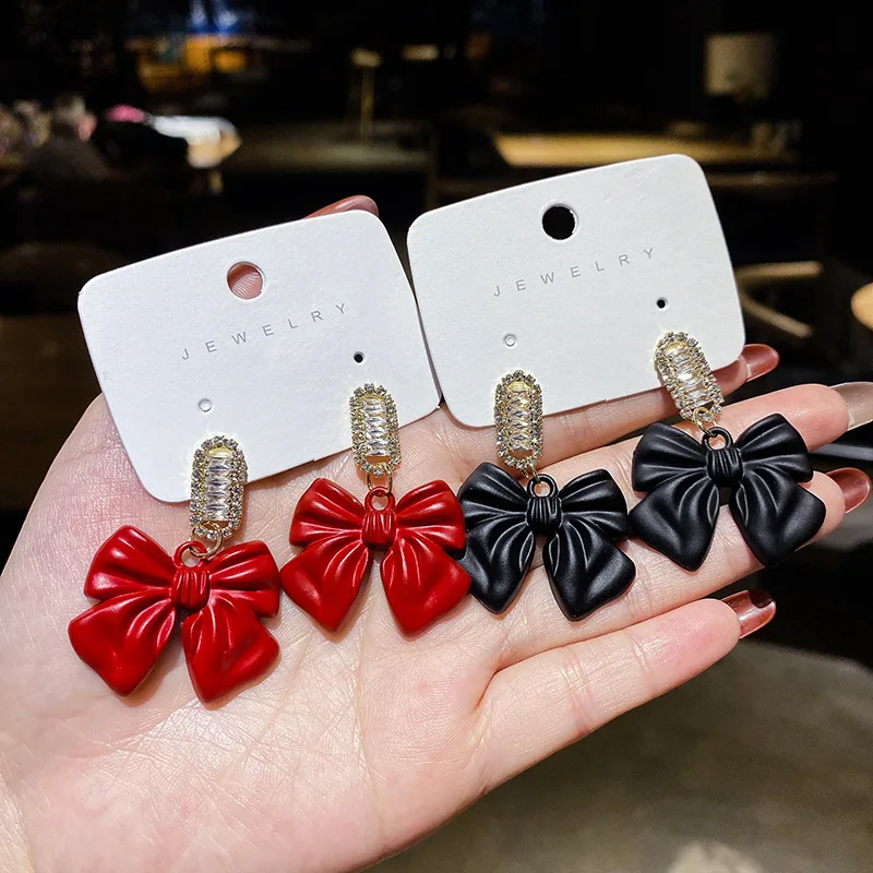 

New Fashion Earrings 925 Silver Needle Black Butterfly Earrings Ins Earrings Korea Fashion Earrings for Women 2021 Trend Jewelry