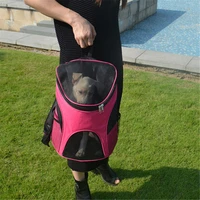 puppy kitten carry bag double shoulder portable travel backpack outdoor pet dog carrier bag pet dog front bag mesh backpack head