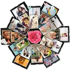 Милая коробка с сюрпризом для влюбленных, фотоальбом сделай сам на годовщину, День Святого Валентина, подарок для девушек, скрапбукинг, рождественские подарки