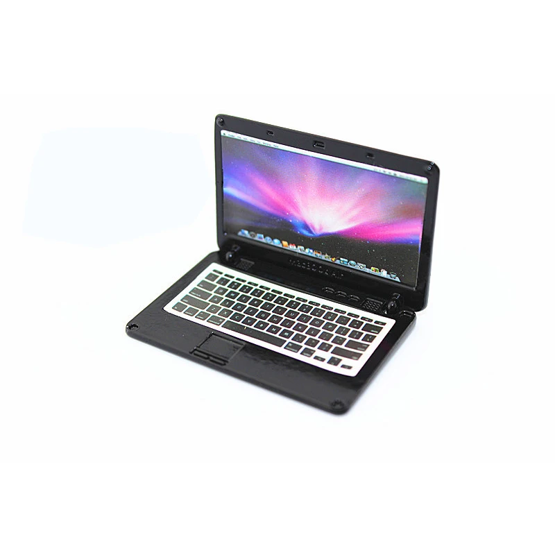 Милый Миниатюрный Кукольный Мини ноутбук с имитацией из сплава в масштабе 1:12