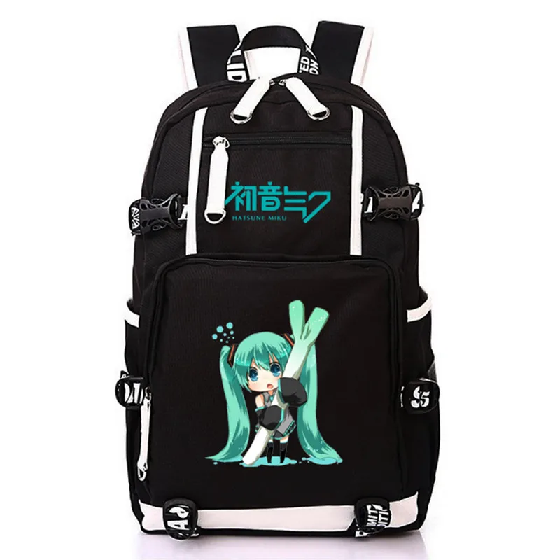 Style-8 Модная Аниме Хацунэ Мику Vocaloid Студенческая сумка для отдыха и путешествий с usb зарядным портом школьные сумки для подростков мальчиков и девочек - Цвет: Style-8
