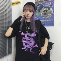 Top womens T-shirt Harajuku retro Y2K dragon T-shirt summer loose casual fashion trendy brand womens 2021 hot streetwear