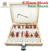 6 35mm8mm shank router bit set trimming straight milling cutter wood bits tungsten carbide cutting woodworking trimming lt026