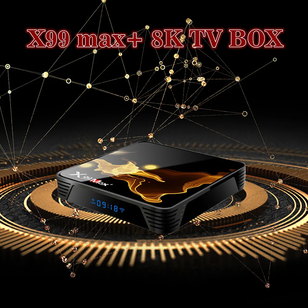 2.4G & 5G WiFi 1000M BT4.1 Quad Core 8K TV BOX Media Player X99 Max Plus Smart TV BOX Amlogic S905X3 Android 9.0 Set Top Box