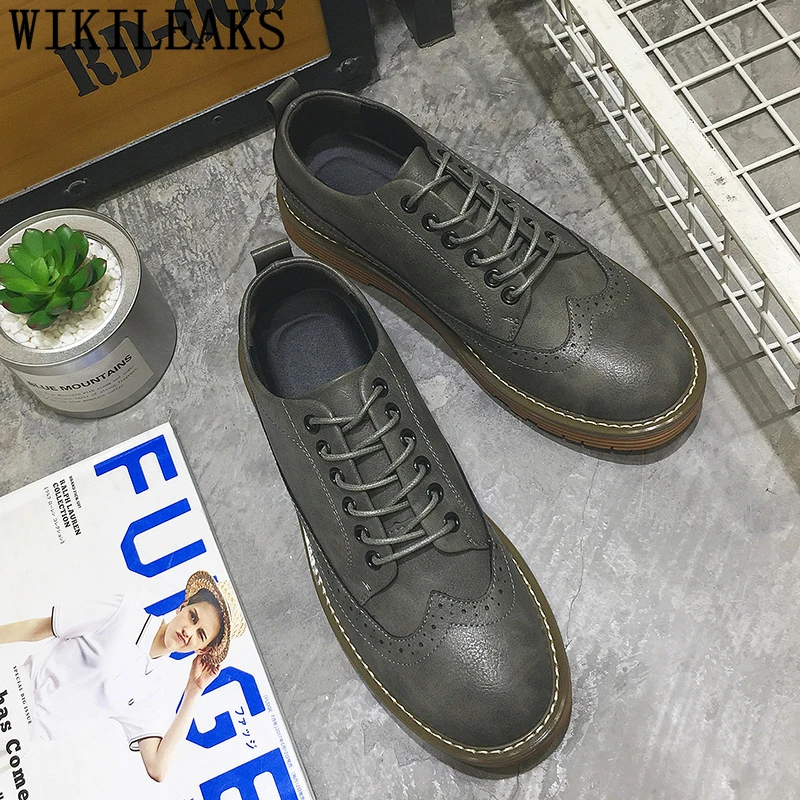 Итальянская мужская повседневная обувь броги 2022 кожаная Роскошная брендовая для