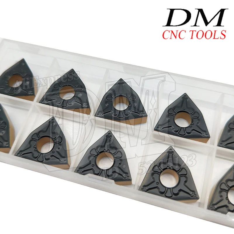 

10pcs WNMG080404-TM LF9218 Lathe Blade Cemented Carbide Cutting Inserts CNC Lathe Inserts WNMG431 Peach Type Indexable Insert
