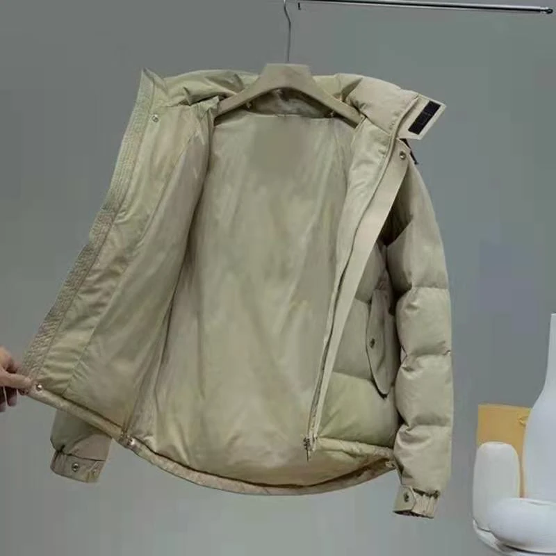 2021New Winter Men And women New British Style Thickened Warm Short Hooded Business Leisure Down Jacket North mens jacket