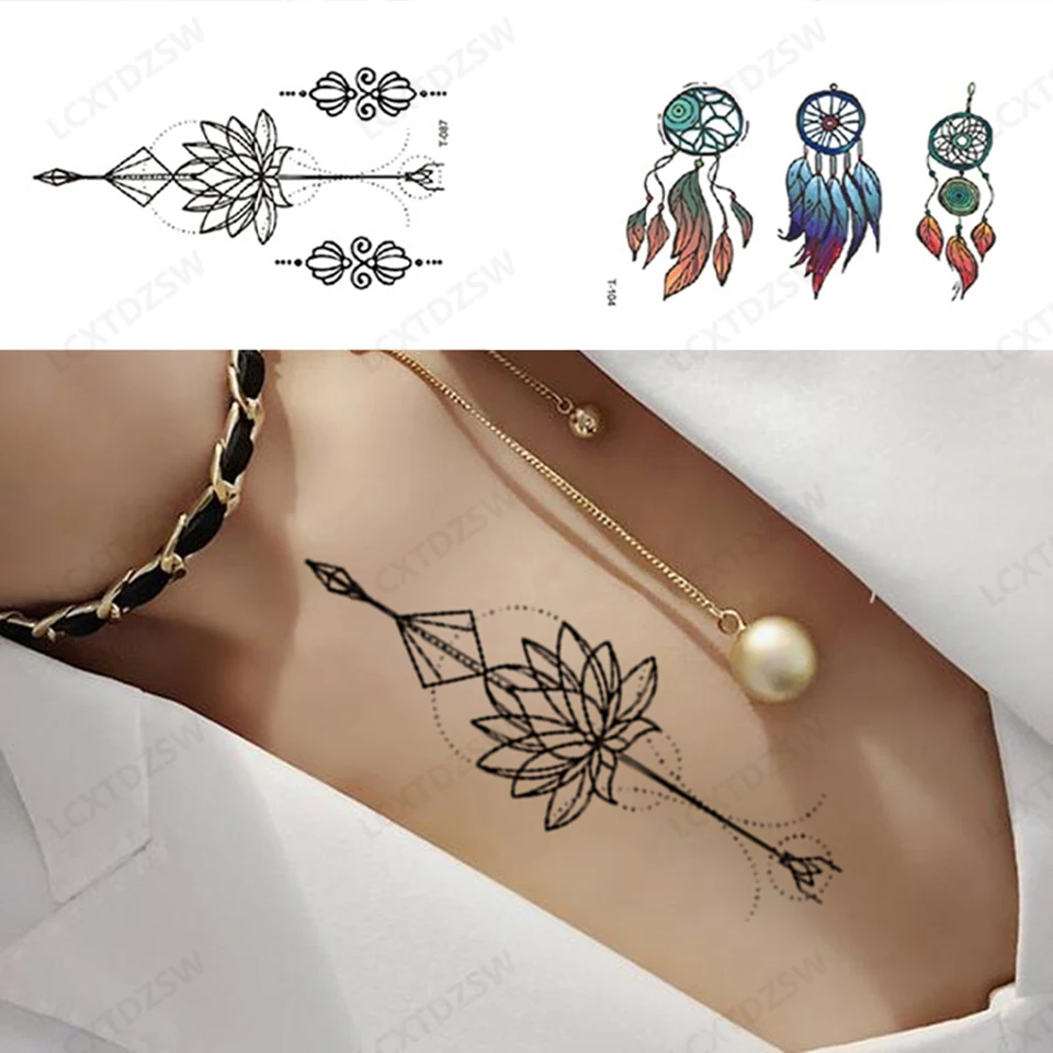 Temporary Stickers Waterproof Tattoo Stickers Butterfly,Love Heart Design Long Lasting Tattoo for Men Women Decorative Art