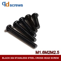 black oxide304 m1 6m2m2 5 stainless steel cross head phillip round screw pan head screws with cross recess gb818 din7985 iso7045