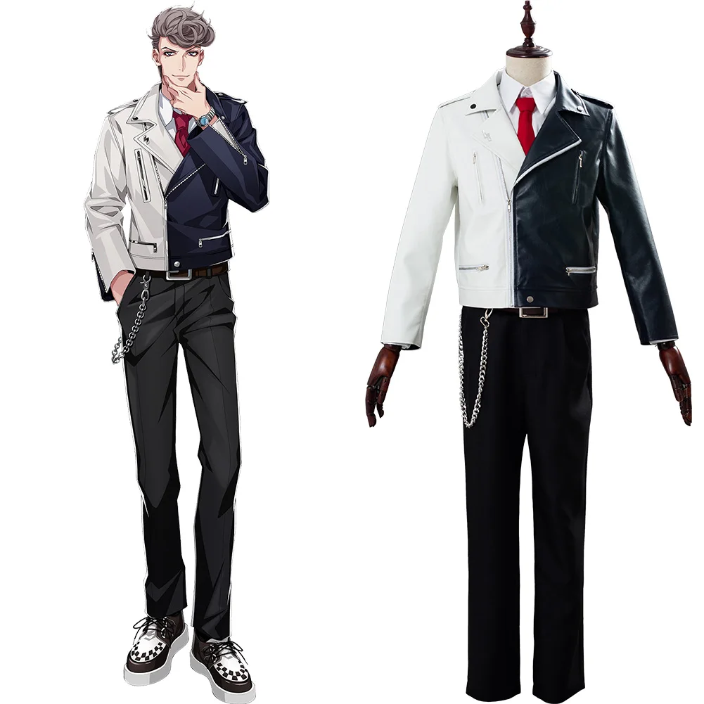 

Division Rap Battle DRB Hypnosis Mic Heaven & Hell Black Cosplay Costume Adult Men Women White Uniform Suit Halloween Carnival